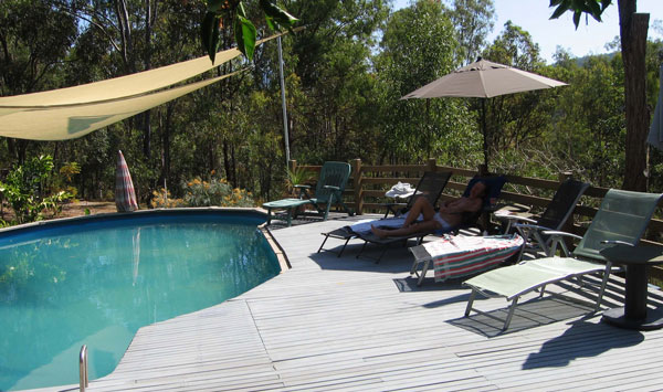 Connie at poolside in Boonah