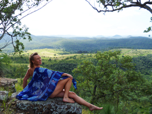 Connie Image, relaxing with Mountain Views.