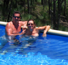 Connei Hansen and Olle Persson relaxing in a Resort pool somwhere!