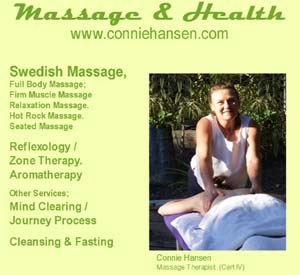 Connie’s Massage and Healthy Living, Massage, Swedish and Deep Tissue Massage.